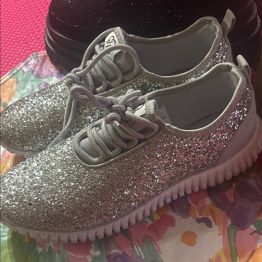 Silver Glitter Women's Sneakers